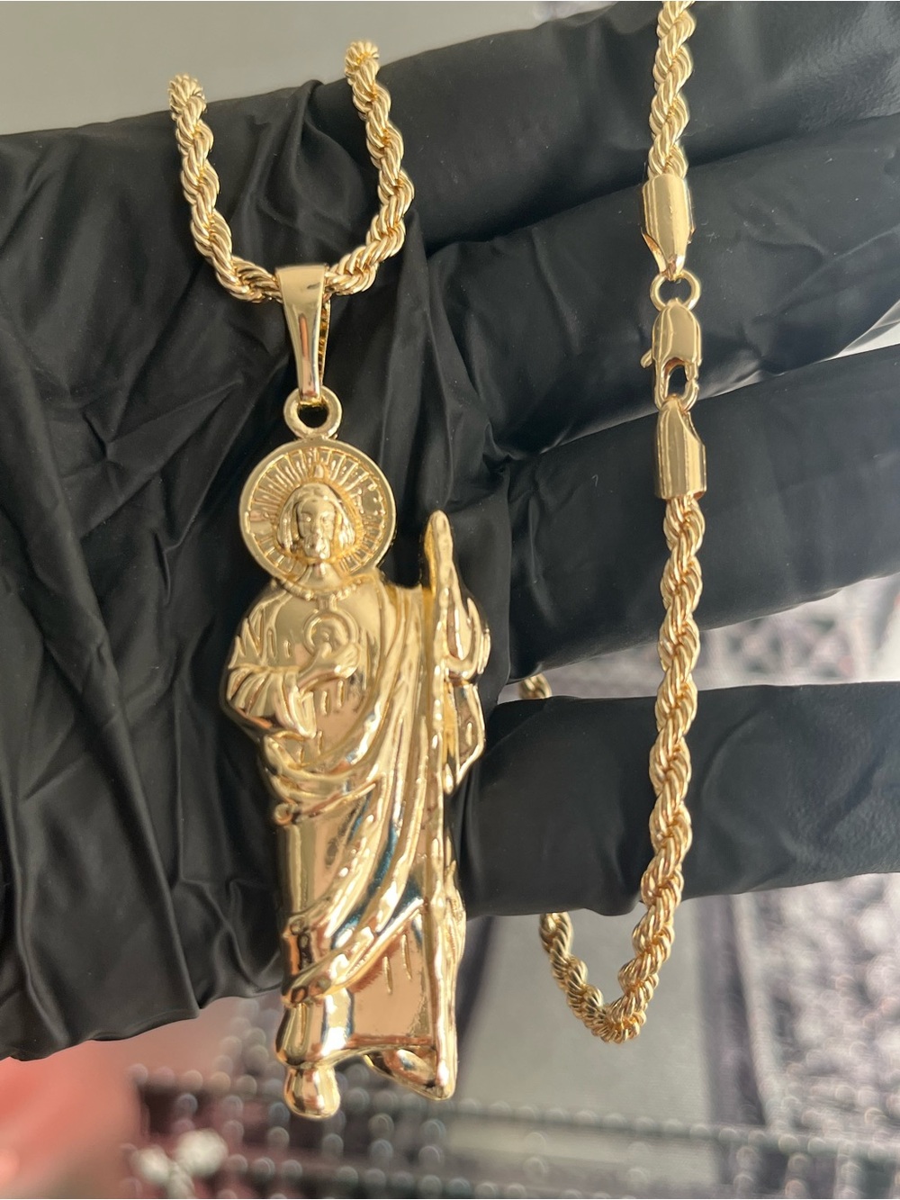 Gold-Tone Saint Pendant Necklace - Women Jewelry